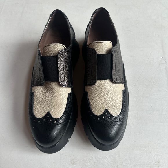Wonders Salva Black Multi Platform Wingtip Loafers - Picture 4 of 6